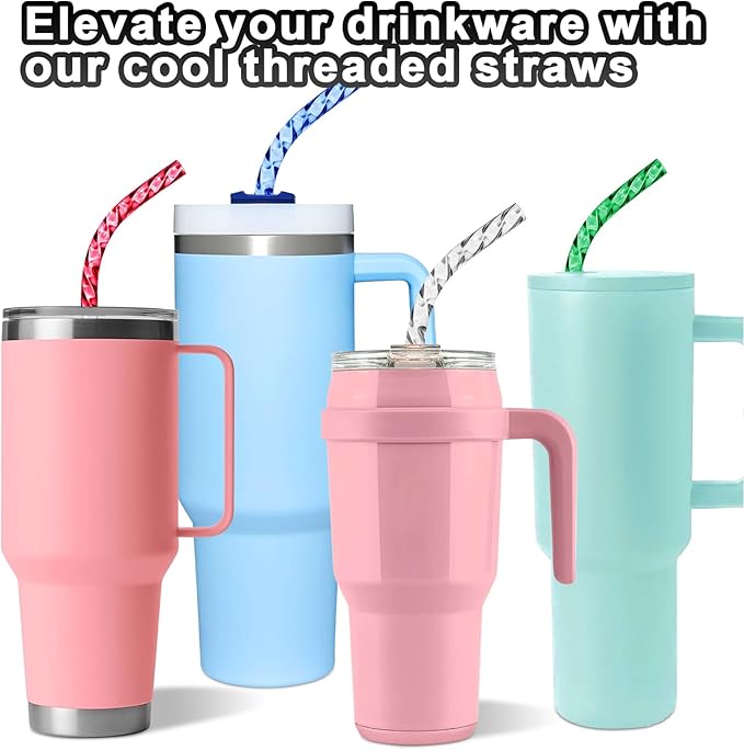 Reusable Straws for Stanley Cup Replacement, 12 Inch Plastic Long Straw for 40 - Image 4