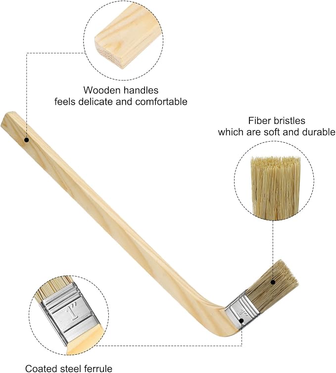 HARFINGTON Paint Brush 3Pcs 1" Brush Width Reusable Variety Angled Bend Brushes - Image 4
