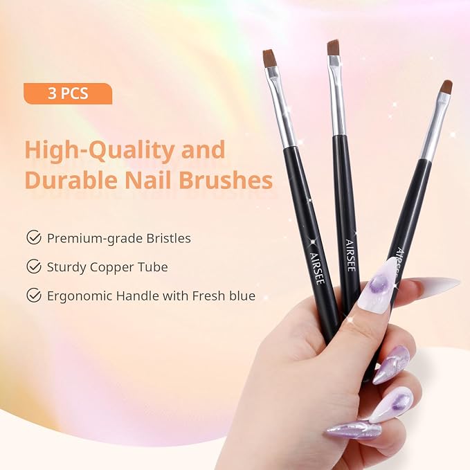 AIRSEE Nail Art Clean Up Brush Set, Detailed Cleaning, Nail Design - Image 3