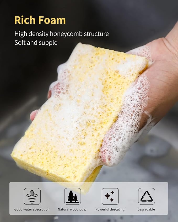 Kitchen Sponges, Heavy Duty Scrub Kitchen Sponge, Clean Tough Messes Without - Image 2