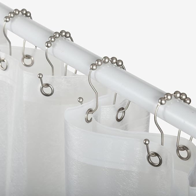 Goowin Shower Curtain Hooks, Stainless Steel Shower Curtain Hangers, Double - Image 6