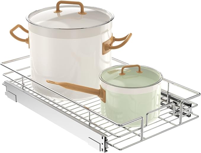 LOVMOR Pull Out Cabinet Organizer 11½" W x 21½" D, Kitchen Cabinet Pull Out by LOVMOR