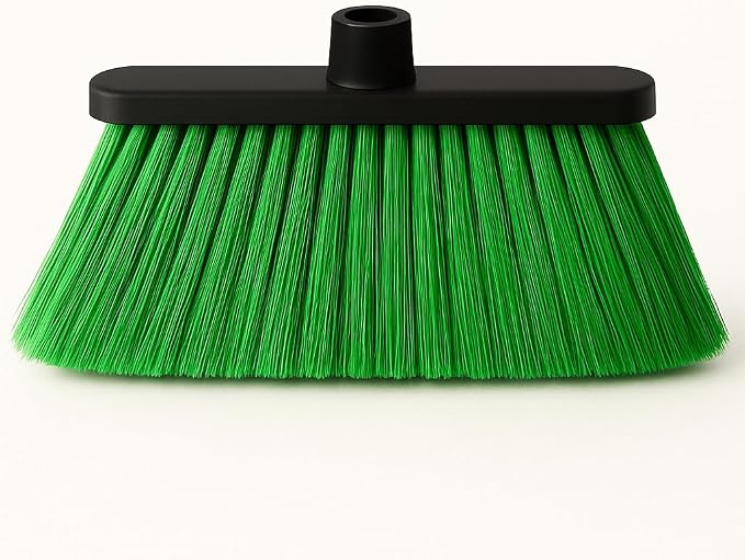 LUZIA Green 14" Premium Broom Head – Long Flagged Bristles – Gentle Deep Sweep by Healing+Atlas