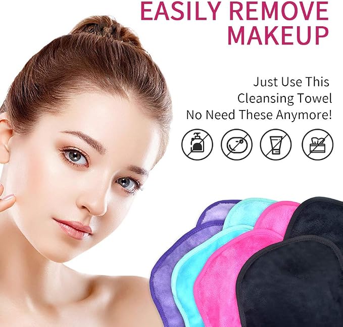 UWEME Makeup Remover Cloths 4 Count: Microfiber Reusable Fast Drying Washcloth - Image 7