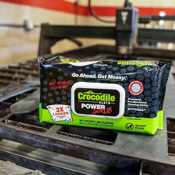 Crocodile Cloth PowerSCRUB Cleaning Wipes – 80 Dual-Surface Cloths, Heavy-Duty - Image 5