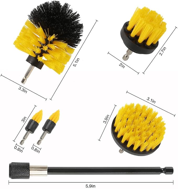 6Pcs Drill Brush Cleaning Kit for Shower & Bathtub - Image 4