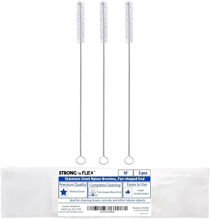Strong 'n Flex Nylon Straw Cleaner Brushes – Fan-Shaped End by Ensafer