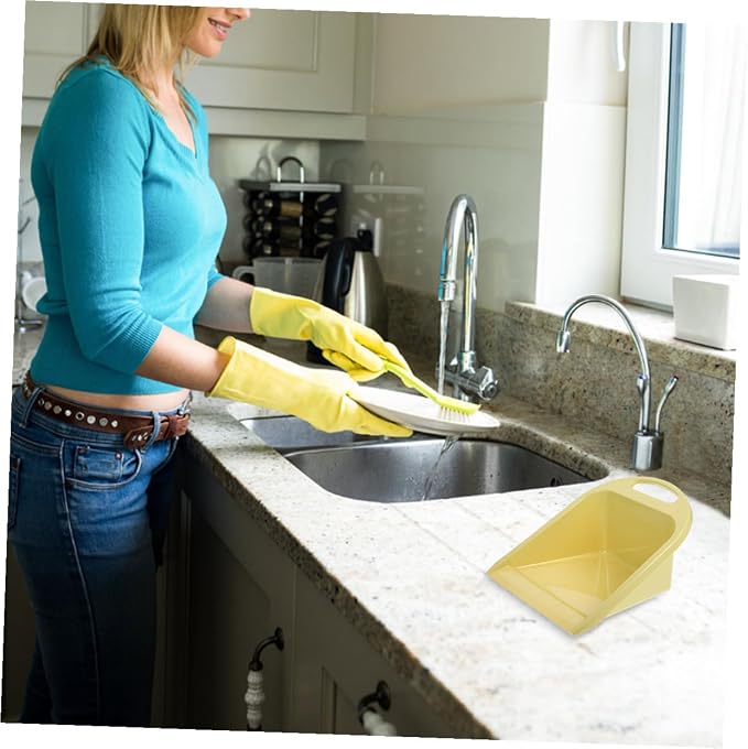 Handheld Dustpan for Home and Office, Ergonomic Lime Yellow Cleaning Dustpan - Image 6