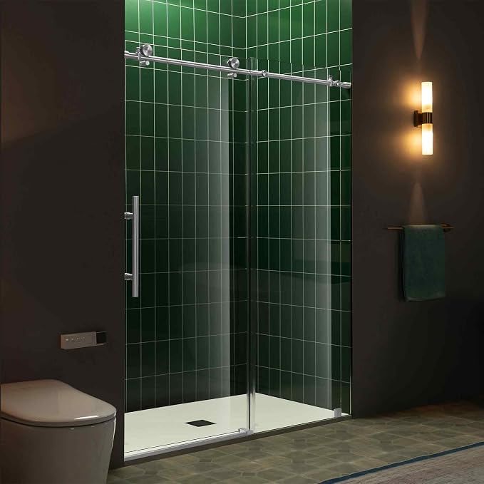 Woodbridge 56-60" W x 80" H Frameless Single Sliding Shower Door - Image 13