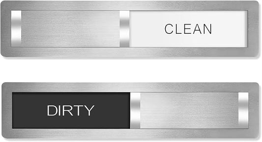 Dishwasher Magnet Clean Dirty Sign, Stainless Steel Magnetic Clean Dirty by Unknown