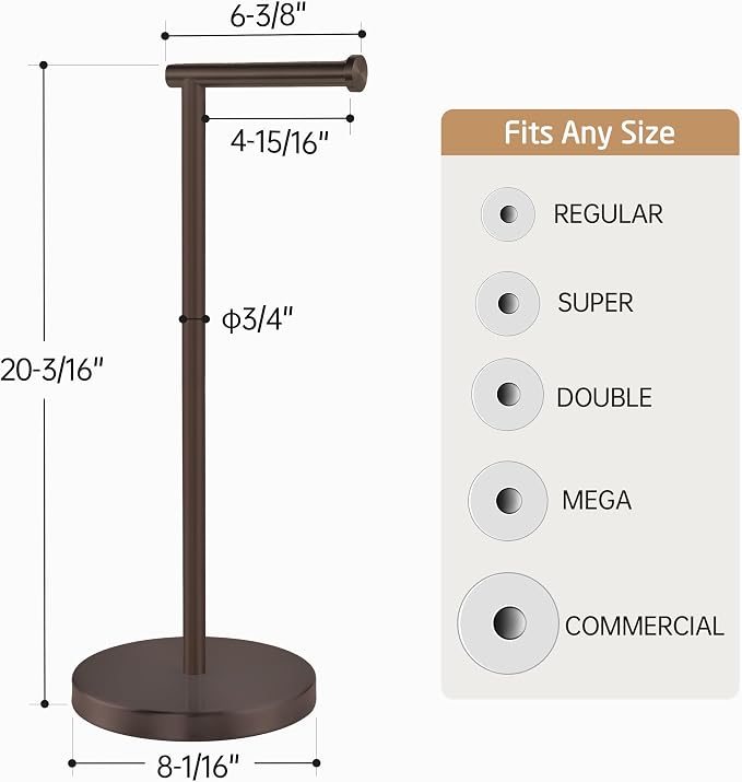 KES Bronze Toilet Paper Holder Stand, Toilet Roll Holder Free Standing - Image 4