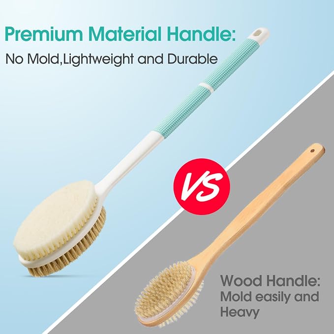 Back Scrubber Anti Slip for Shower, Back Brush Long Handle - Image 4