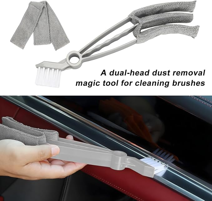 Mini Duster for Car Air Vent, Vehicle Air Conditioner Cleaner & Brush - Image 3