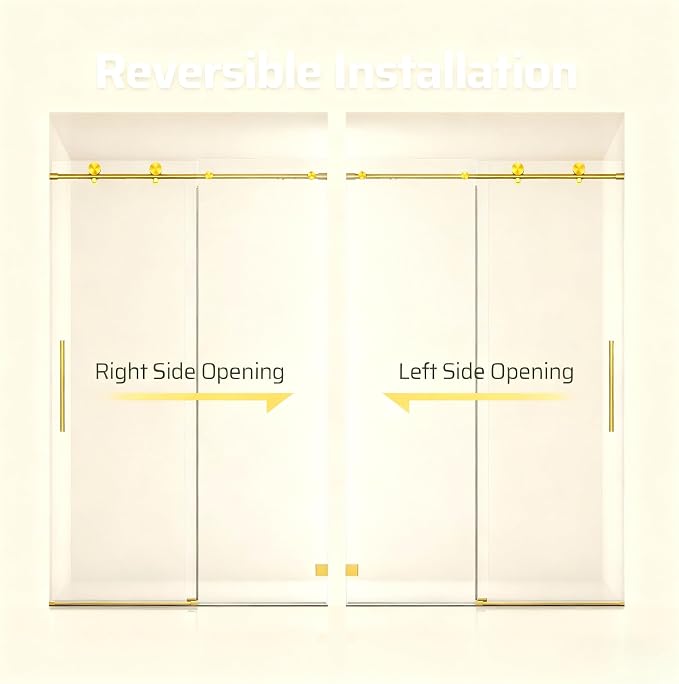 46-48" W x 76" H Frameless Sliding Shower Door, Bathroom Soft-Close Shower - Image 8