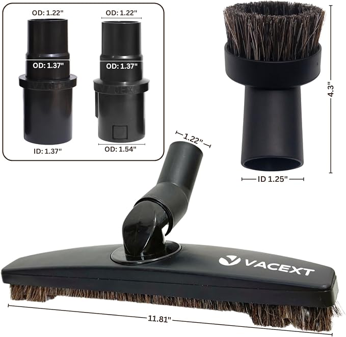 Round Horse Hair Dusting Brush & Hard Floor Attachment - Image 2