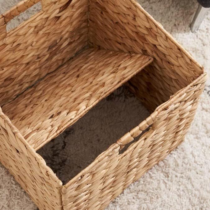 10.5 x 10.5 Storage Cubes – Water Hyacinth Wicker Baskets - Image 4