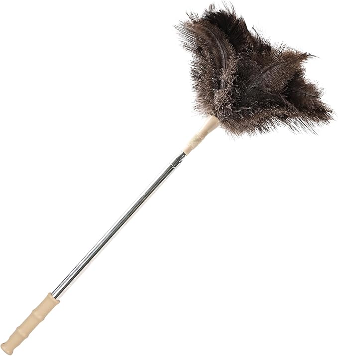 Extendable Ostrich Feather Duster 27-94 Inch, Natural Cleaning Duster Extension by Unknown