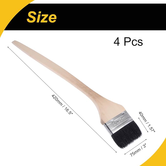 Bent Radiator Paint Brush 17" Length 3" Width Bristle - Image 2