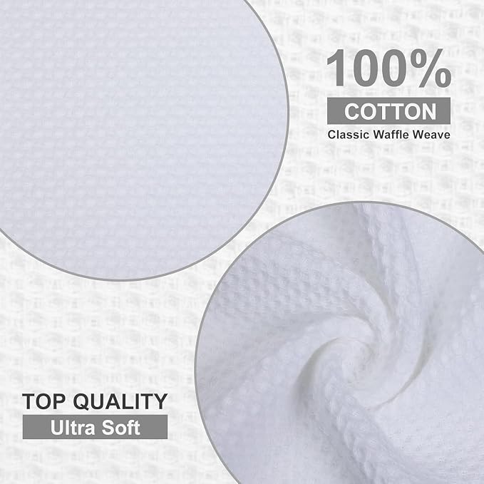 Kitinjoy 100% Cotton Waffle Weave Kitchen Towels - Image 2