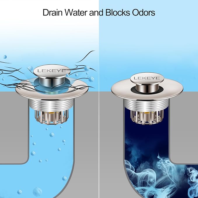 LEKEYE Tub Stopper | Shower Drain Hair Catcher | Pop-up Drain Stopper - Image 7
