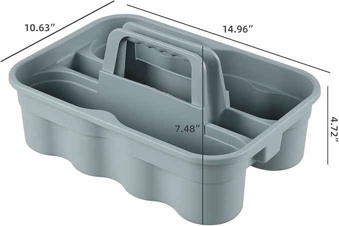 4 Packs 2 Compartment Plastic Cleaning Supplies Caddy - Image 2