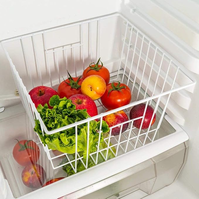 Deep Refrigerator Organizer Baskets, Metal Wire Baskets - Image 5