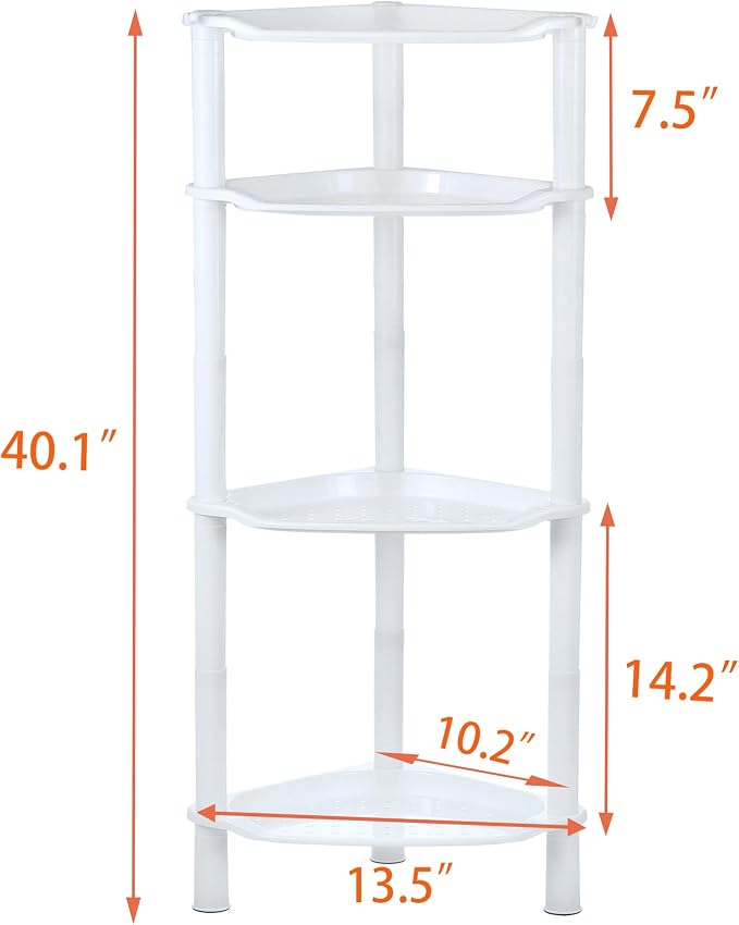 4 Tier Corner Shower Caddy, Plastic Shower Organizer - Image 3