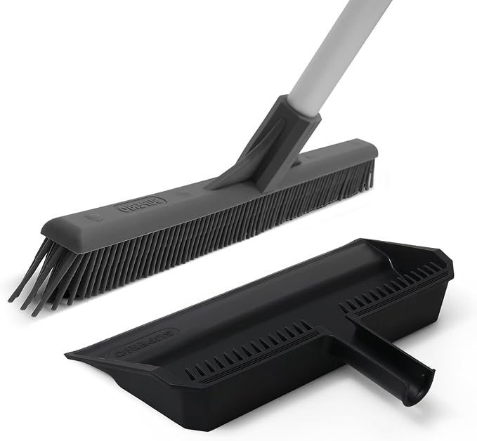 Superio 16 Silicone Pet Hair Remover Broom & 16 Dustpan by Superio