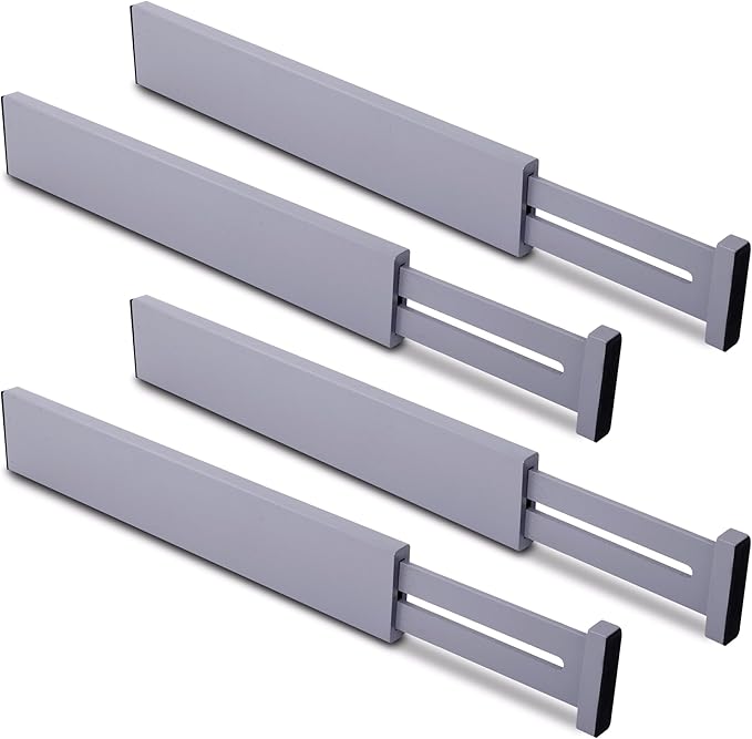 Utoplike Bamboo Drawer Dividers Large, Spring Loaded, Works in Dresser by Utoplike