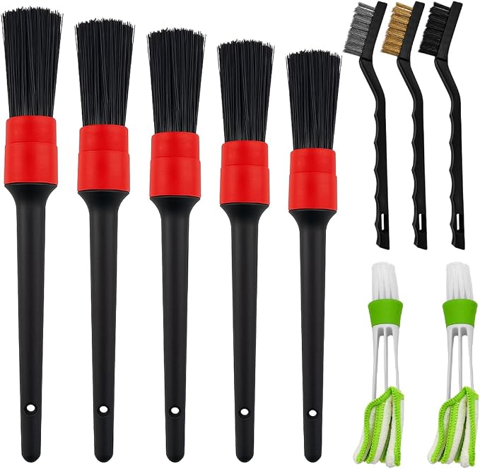 10PCS Car Detailing Brush Set, Vehicle Interior Cleaning Kit Includes Steel by Unknown