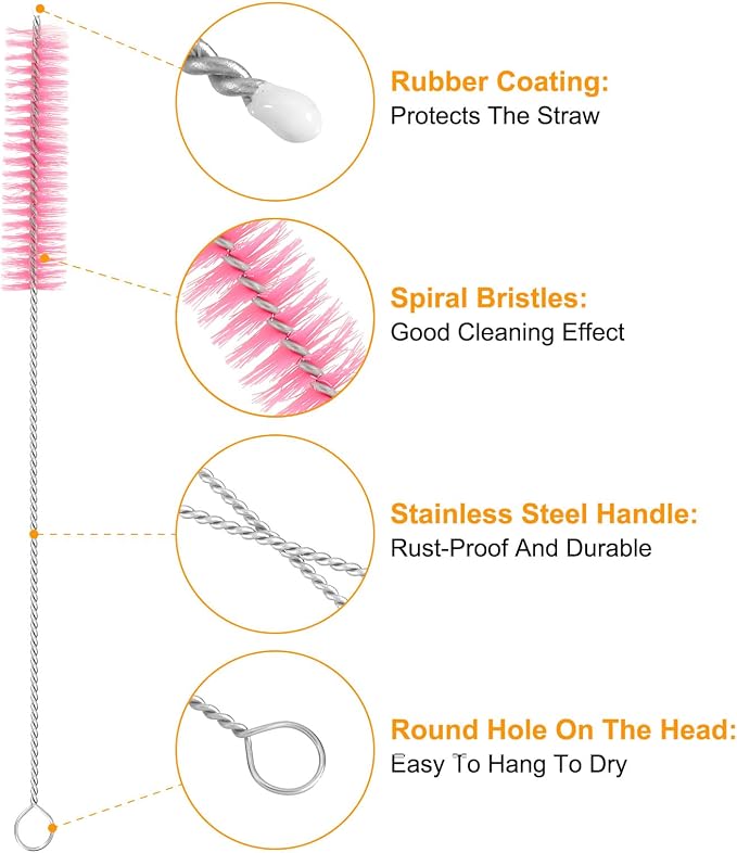 uxcell 10Pcs Drinking Straw Cleaning Brushes, Sippy Cup, Bottle and Tube - Image 3