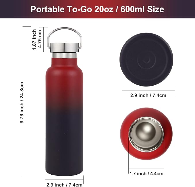 Neihepal Gradient Stainless Steel Water Bottles, 20 Ounce Vacuum Insulated - Image 5