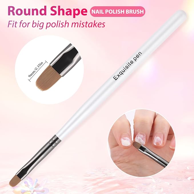 White Nail Art Clean Up Brushes - Image 4