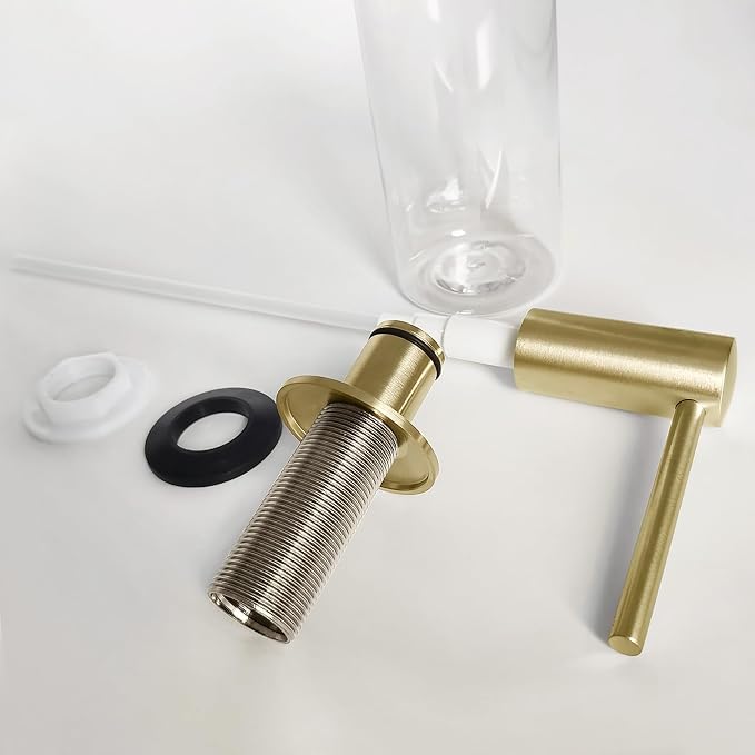 Brushed Gold Built in Dish Soap Dispenser - Image 5