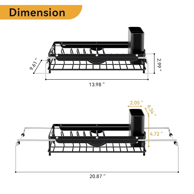 Over the Sink Dish Drying Rack, In Sink Dish Drying Racks, Expandable Dish Rack - Image 7
