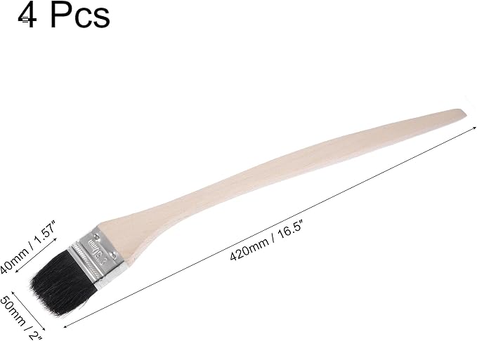 uxcell Bent Radiator Paint Brush 17" Length 2" Width Bristle - Image 2
