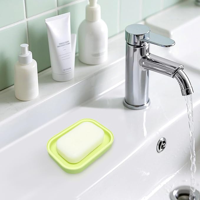 Double Layer Draining Soap Dish, Plastic Dishwashing Sponge Soap Holder - Image 3