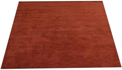 Hand Knotted Loom Wool ECO-Friendly Area Rugs - 8'x8', Square, Light Red Color, Solid Plain Design, High Pile Handmade Anti Skid Area Rugs for Living Room, Bed Room (L00111)