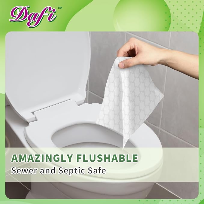 DAFI Flushable Wipes for Adult Wet Wipes, No Alcohol & 100% Plant Based Fibers - Image 5