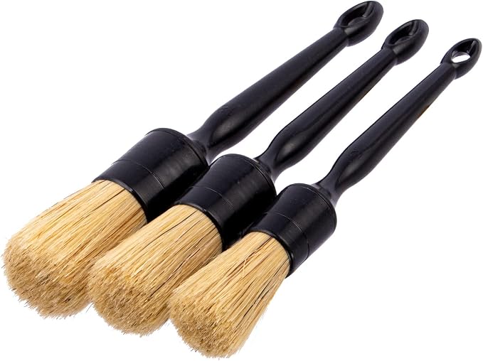 Car Detailing Brushes Set for Cleaning Car Wheel Rim, 3 Pack Automotive by YISHARRYLI