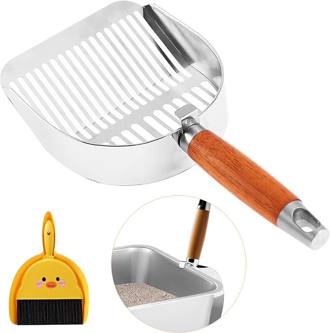 Stainless Steel Metal Cat Litter Scoop, Kitten Pooper Lifter by KOAKOMI