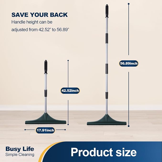 Yocada Carpet Rake for Pet Hair Removal Reusable Pet Hair Remover Telescopic - Image 8