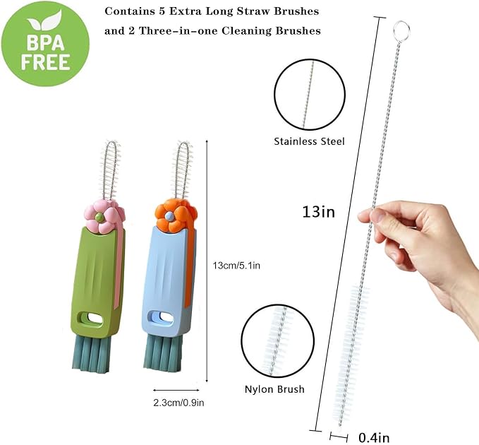 Straw Cleaner Brush Extra Long 13 inch Set - Image 2