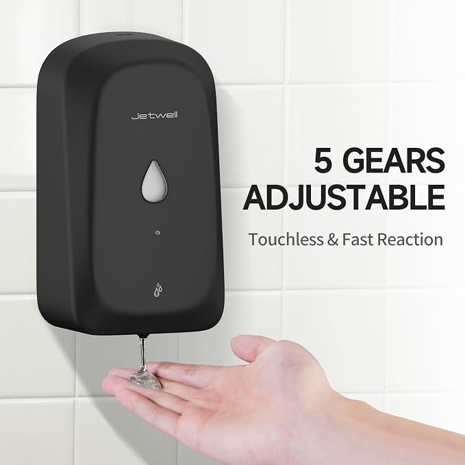 JETWELL Automatic Touch-Less Wall Mount Hand Soap Dispenser Liquid Drop Battery - Image 2