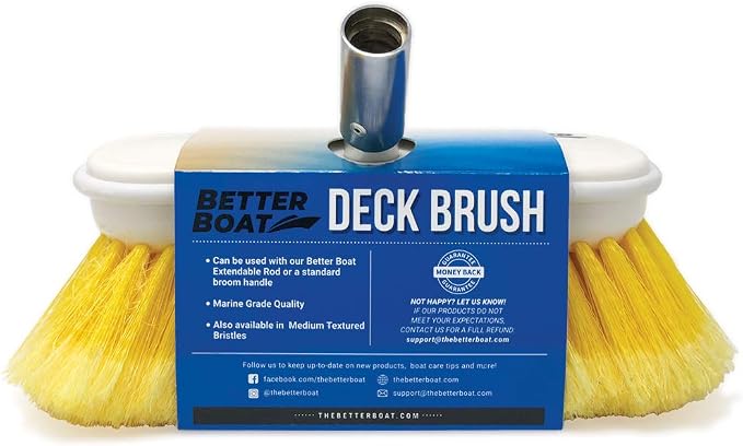 Soft Boat Deck Brush, Heavy-Duty Marine Brush Head, 3/4" Thread Handle - Image 7