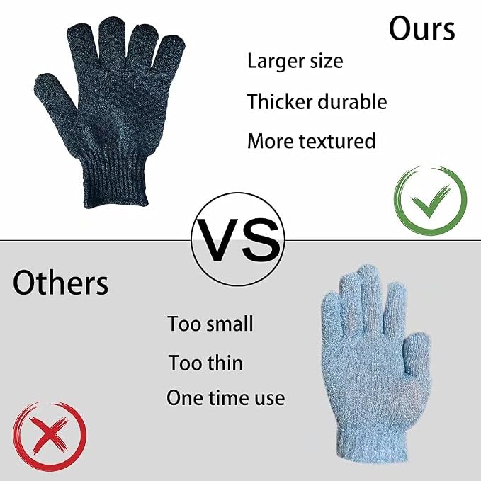 2 Pairs Bath Exfoliating Gloves - Image 4