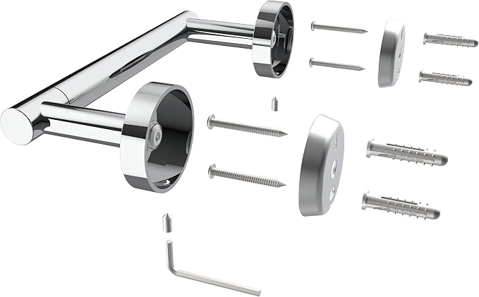 Polished Finish Toilet Paper Holder SUS304 Stainless Steel Double Post Pivoting - Image 5