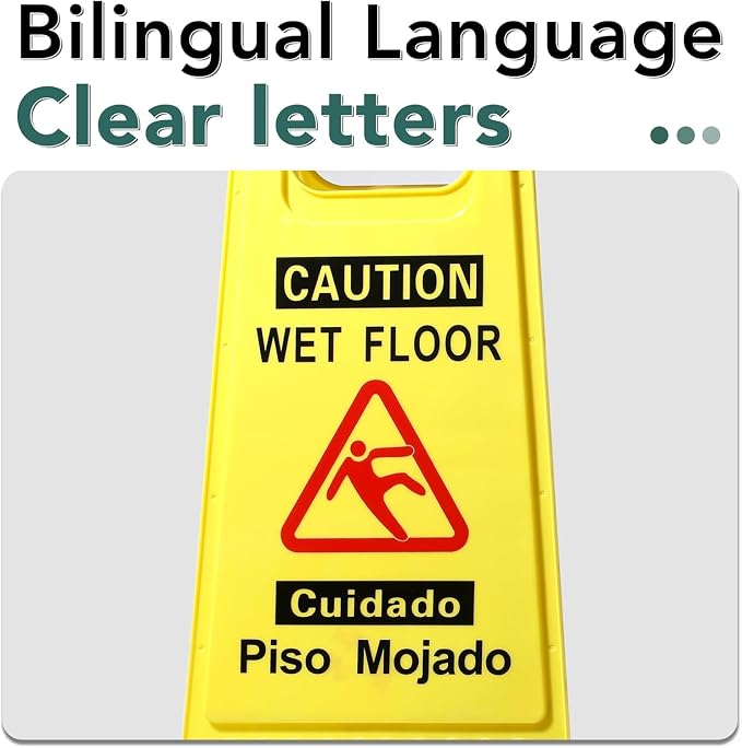 XPCARE 24 Inches Caution Wet Floor Sign, A Frame Safety Wet Floor Signs - Image 3