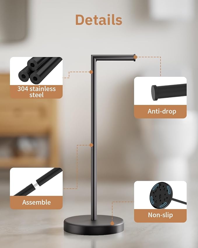 BWE Bathroom Toilet Paper Holder Stand Matte Black SUS304 Stainless Steel RV - Image 9
