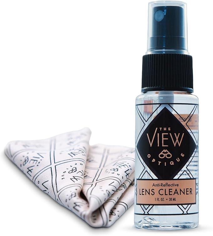 Anti-Reflective Lens Cleaner Spray Kit – 1oz Glasses Cleaner Spray, Microfiber by TheViewOptique